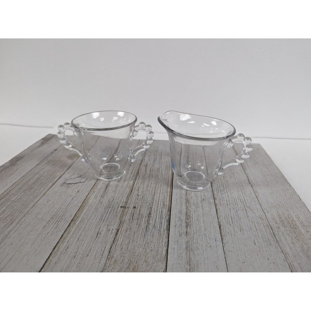 Vintage Imperial Candlewick Sugar Bowl and Creamer Set